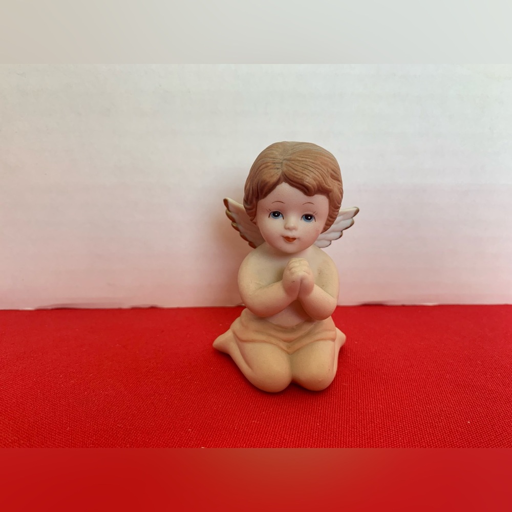 HOME INTERIORS Heavenly Cherubs Figurine #1430 Beige Angel Glued Wing